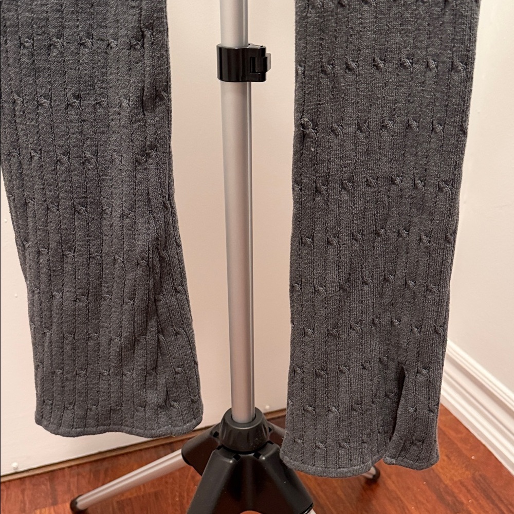 Gray Ribbed Knit Pants - Picture 2 of 3